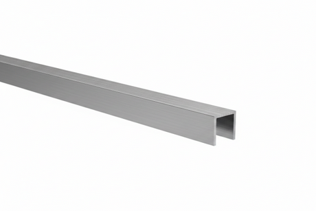 Zasklenie pevné - profil U 15x15x2mm t6-8mm INOX effect