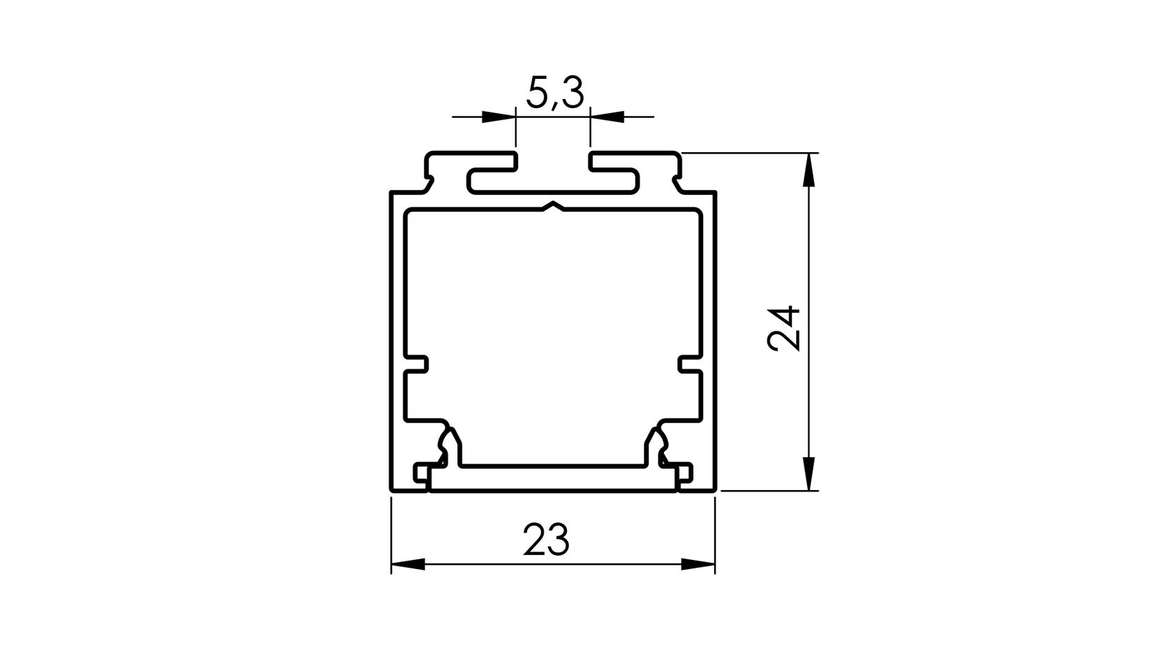 Profil hliník SET pre LED madlo