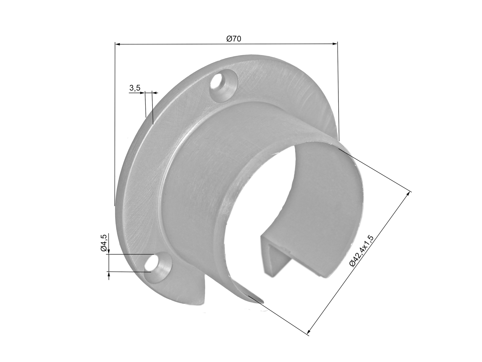 Madlo-držiak skla-príruba hliníková