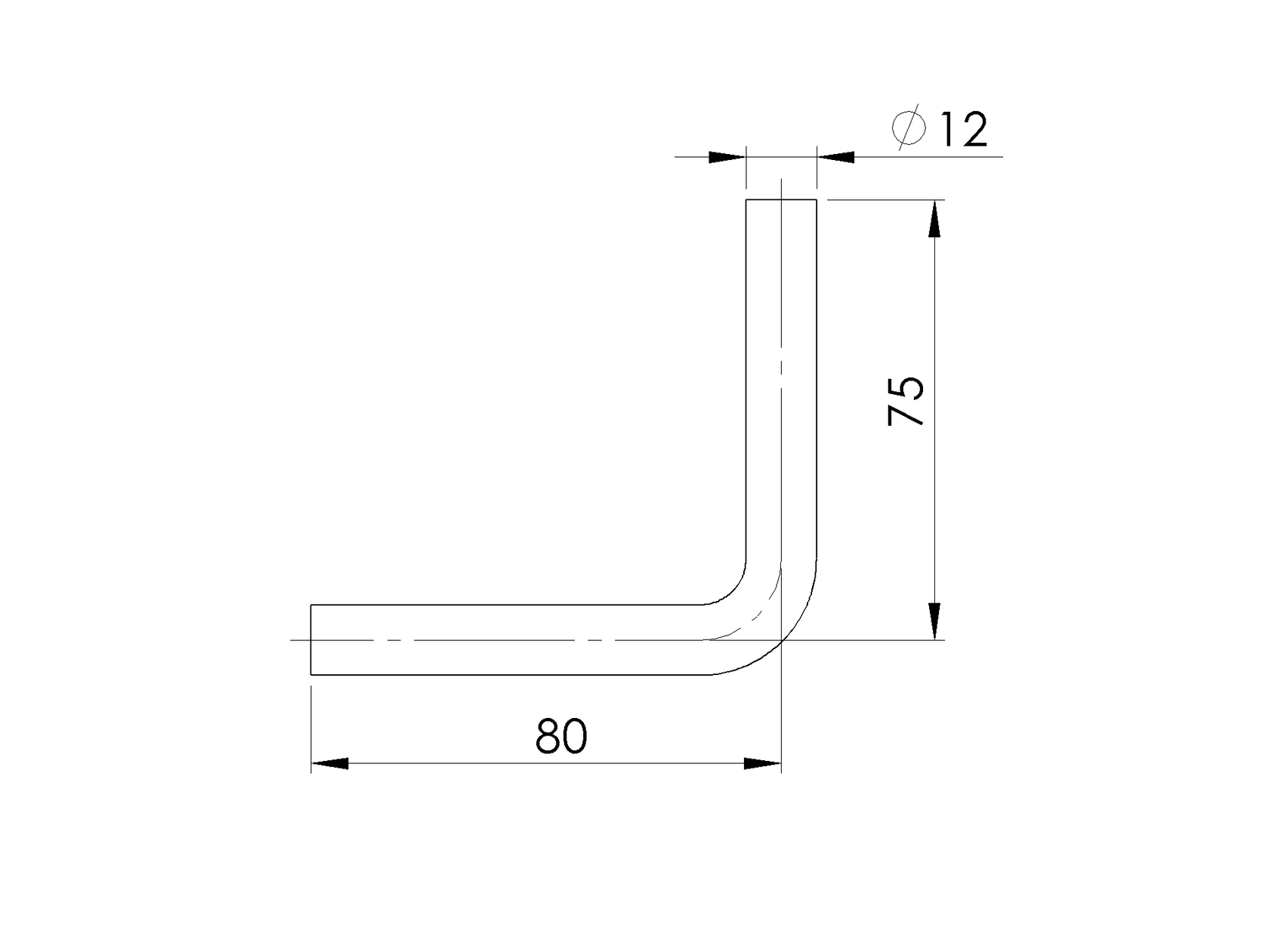 Držiak madla na stenu bez vaničky