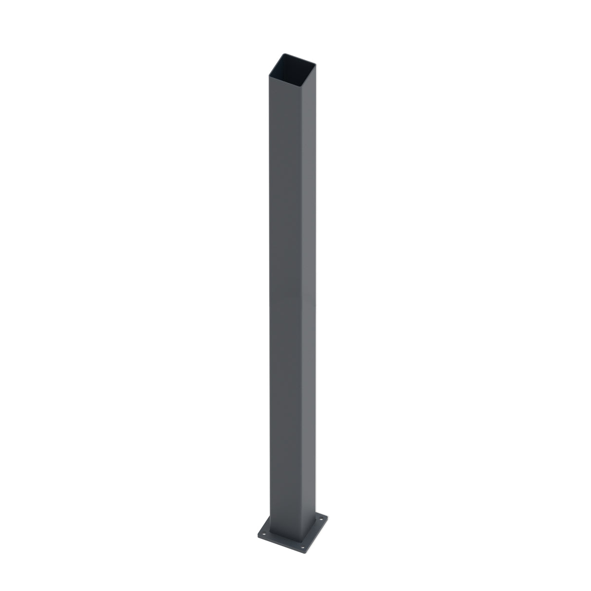 Stainless steel post 100x100-2000 with mounting flange - Anthracite RAL 7016