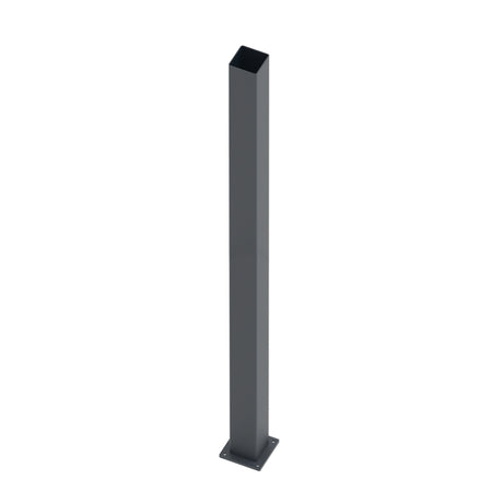 Stainless steel post 100x100-2000 with mounting flange - Anthracite RAL 7016