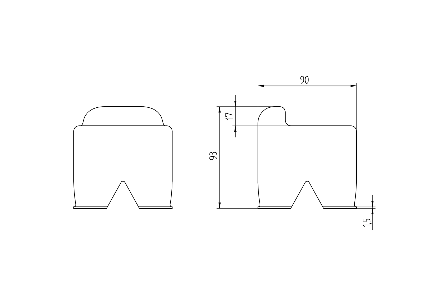 Doraz stredový na zabetónovanie - Zn
