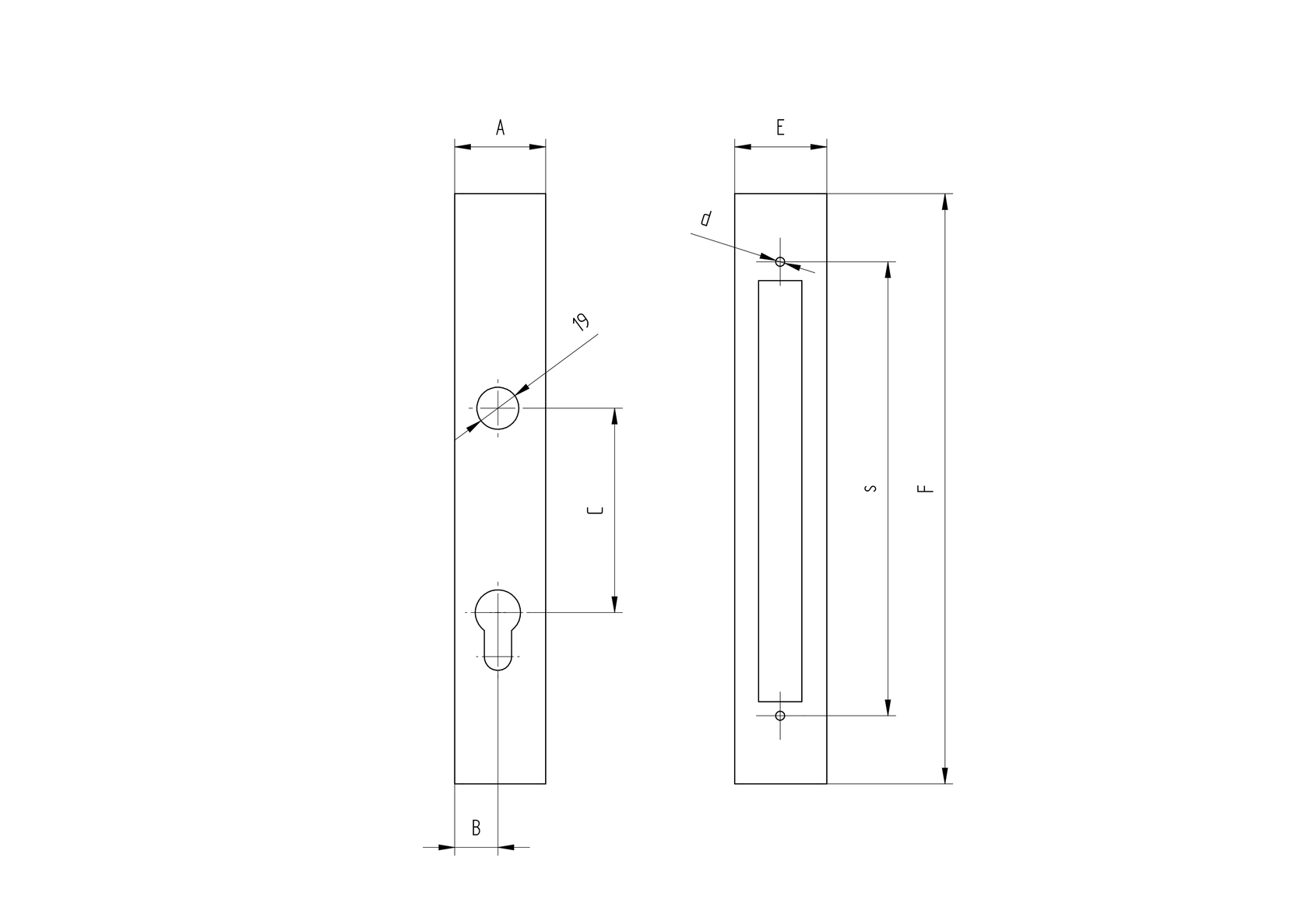 Zámková krabica k zámku B1/30-40x90, JP60x40