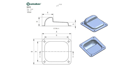 Doraz stredový pevný nerez, 158x138x50mm