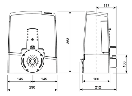 CAME pohon pre posuv. brány, set, max 800kg, 24V