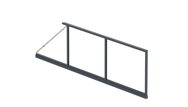 Hliníkový rám samonosnej posuvnej brány 6 x 2,125 m, Antracit R7016, s napinákom - SET