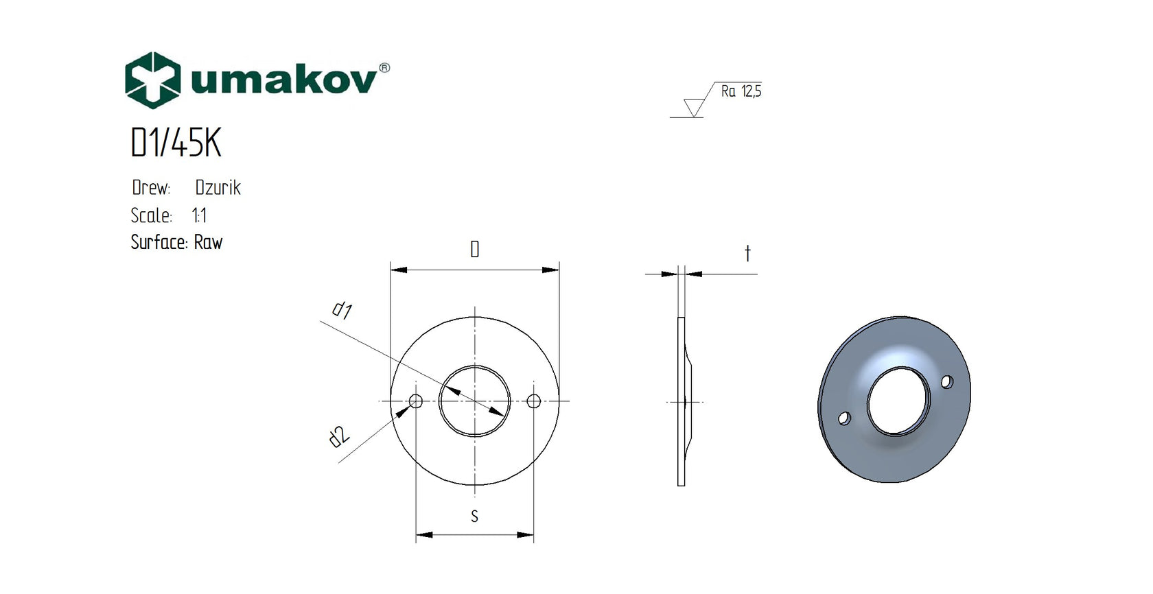 Štítok zámkový-kľučka D50, t2, d20mm