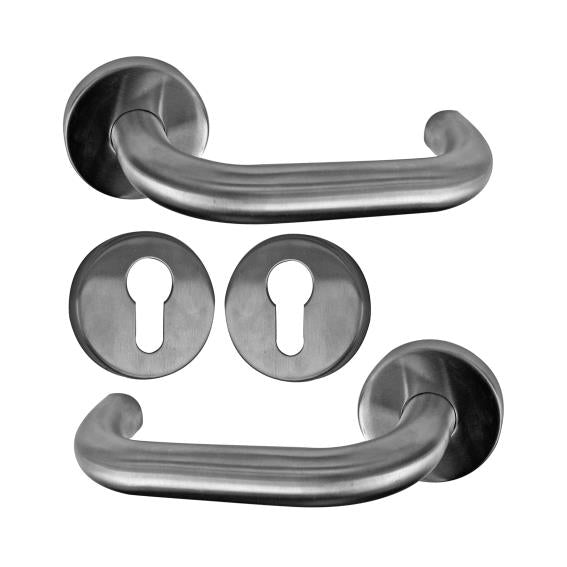 Kľučka so štítkom - pár, AISI 304, K320