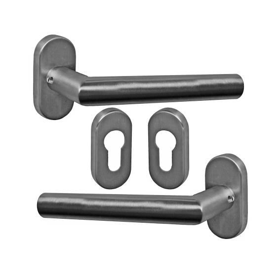 Kľučka so štítkom - pár, AISI 304, K320