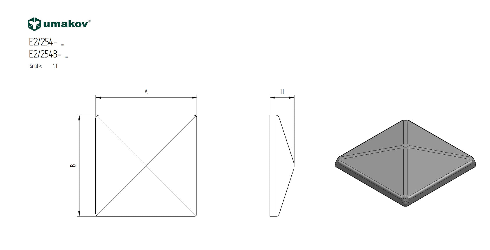 Krytka na stĺpik, pozinkovaná 80x80, h20, t1,2mm, Zn