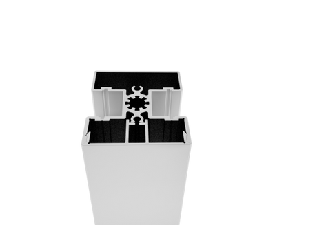 Set hliníkového stĺpika 50x60 a krycej lišty - 6000mm - natural (bez nástreku)