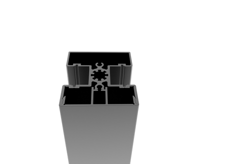 Set hliníkového stĺpika 50x60 a krytky - 6000mm R7016