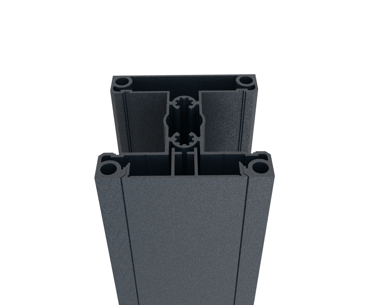 Set hliníkového stĺpika 70x70 a krycej lišty - 6000mm R7016