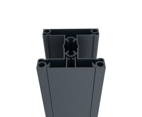 Set hliníkového stĺpika 70x70 a krycej lišty - 6000mm R7016