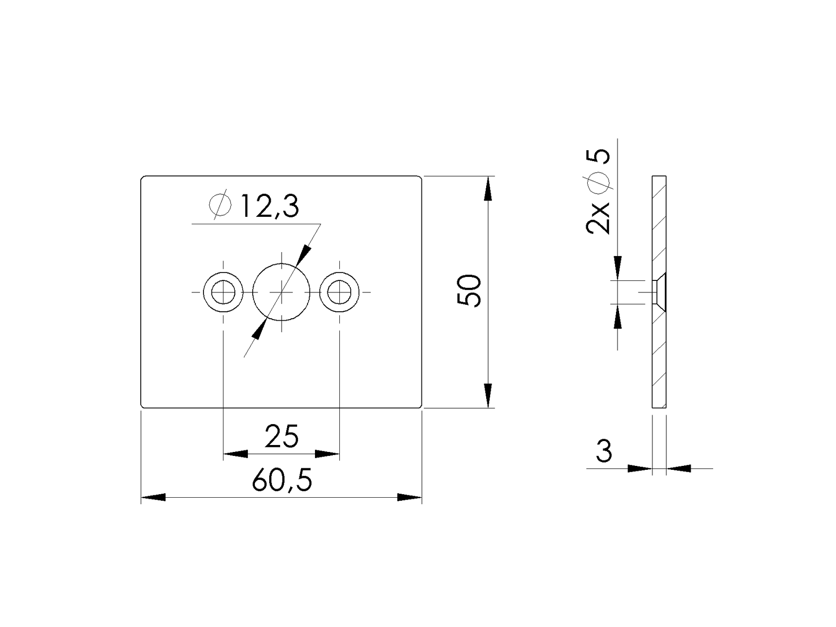 Držiak pántu pre rámovy profil 50x60 R7016