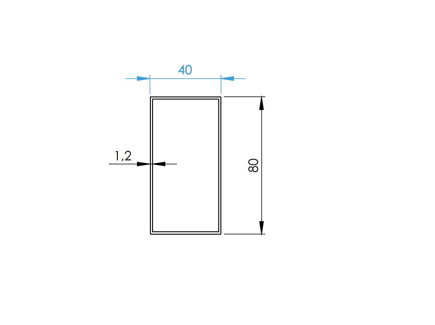 Hliníková plotová výplň 40x80x1,2 - 6000mm svetlý dub