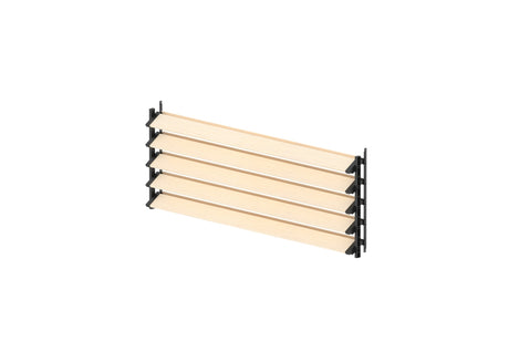 Set čierny plastový horizontálny naklápací systém 0,44 m s 1,2 m drevenou borovicovou výplňou 19x95