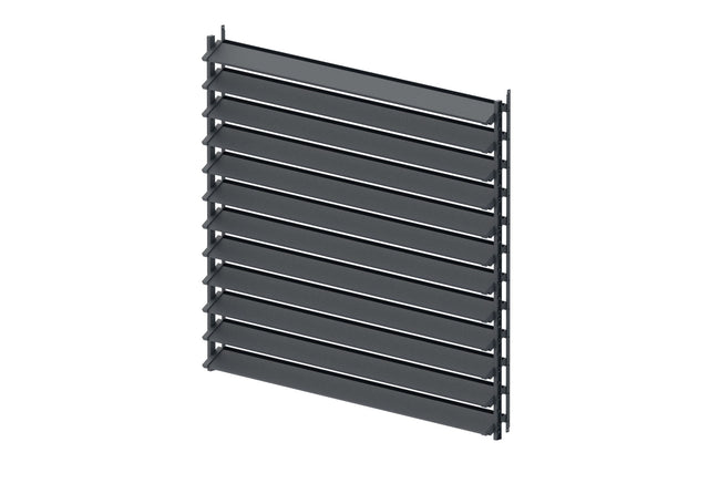 Set Anthracite Galvanized Steel Horizontal Tilting System 1.07 m with 1.2 m Anthracite Aluminum Infill 20x95