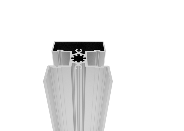 Alumínium kerítésoszlop 50 × 60 mm – 6 m – Natúr - 20 mm széles betétekhez