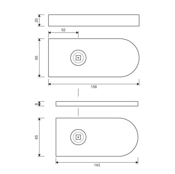 Zámka pre sklenené dvere AISI304 UV