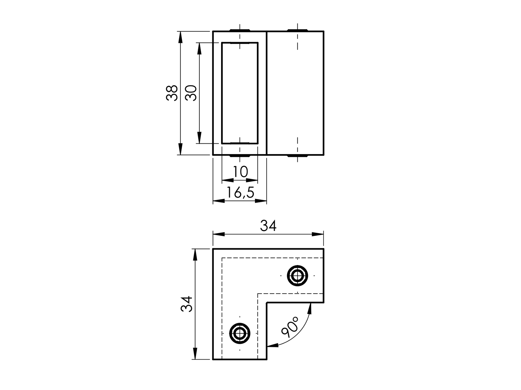 Držiak stabilizátora rohový