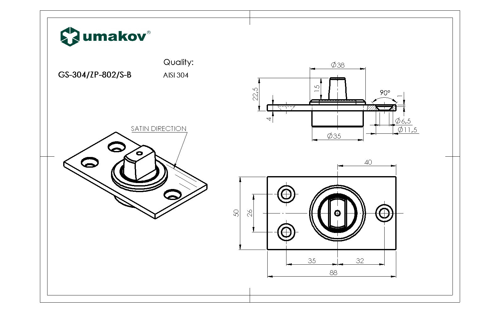 Tŕň pre spodný pánt - do podlahy otočný s ložiskom