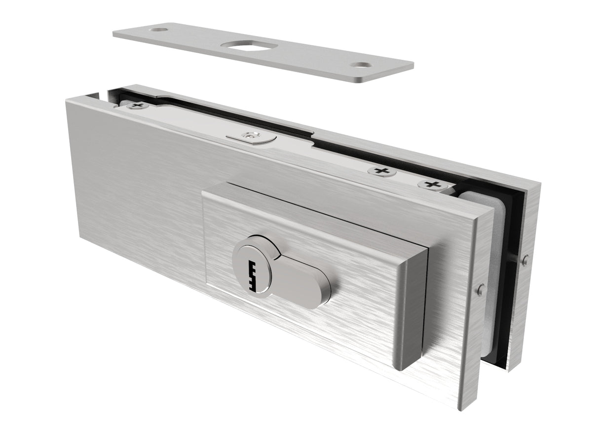 Zámok pre sklenené dvere s vložkou AISI 304