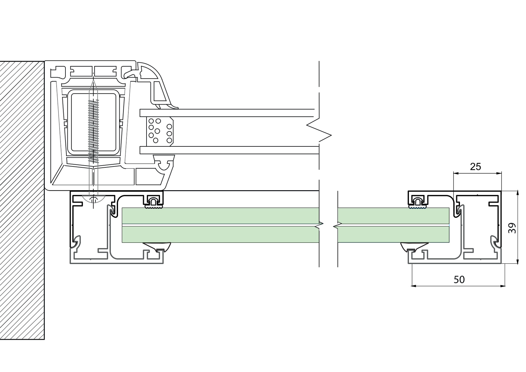Francúzske okno AL rám bez skla, kotvenie do okna