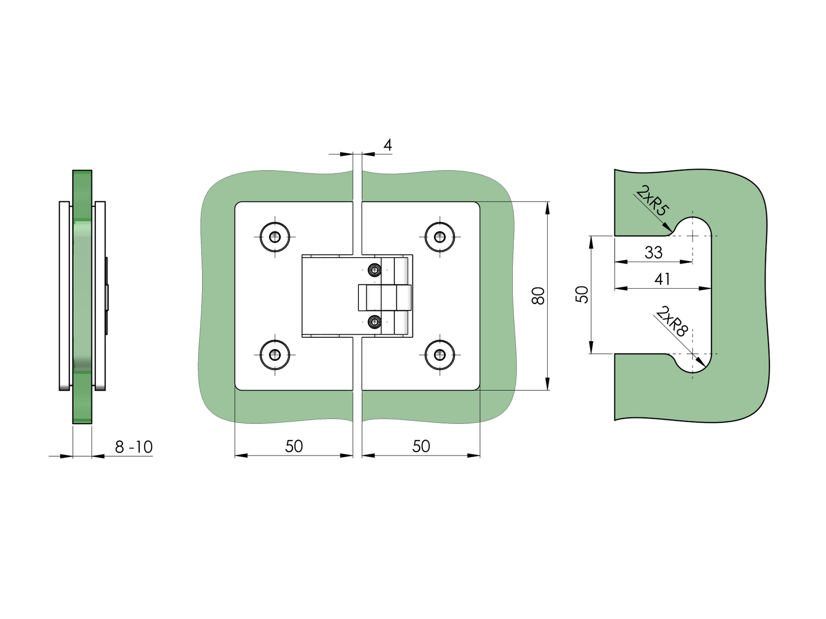 Pánt pre sklenené dvere sklo/sklo +/- 90stup