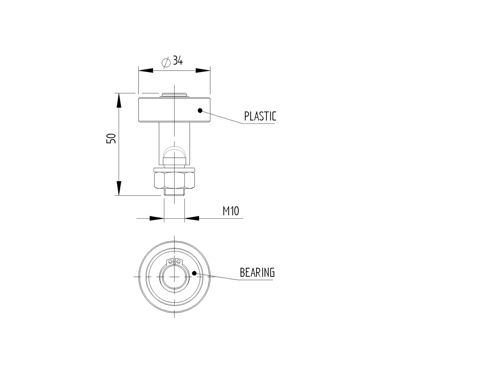 Koliesko-nylonové s ložiskom Zn,