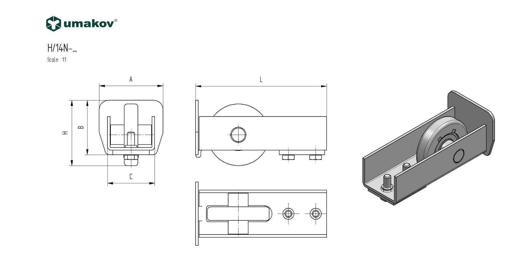Koliesko dojazdové s krytkou Zn, profile 94x85mm