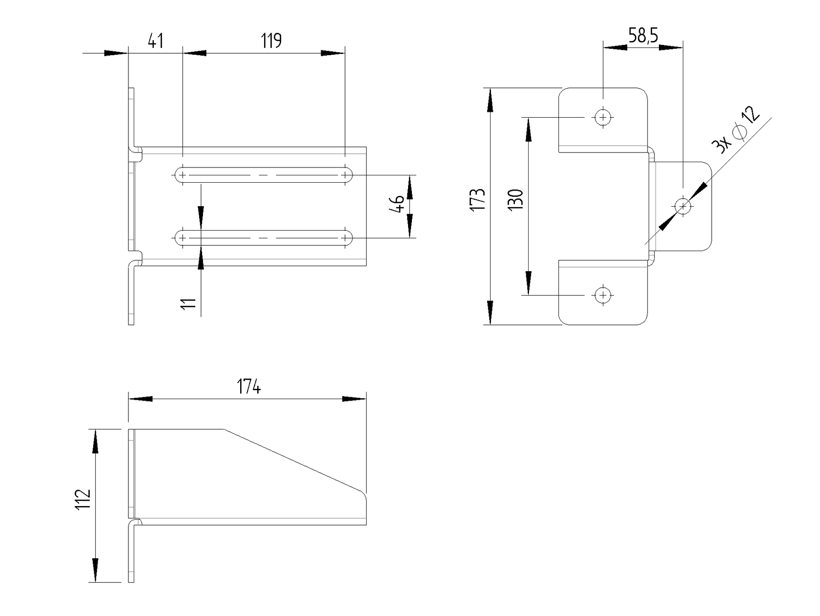Držiak univerzálny, INOX