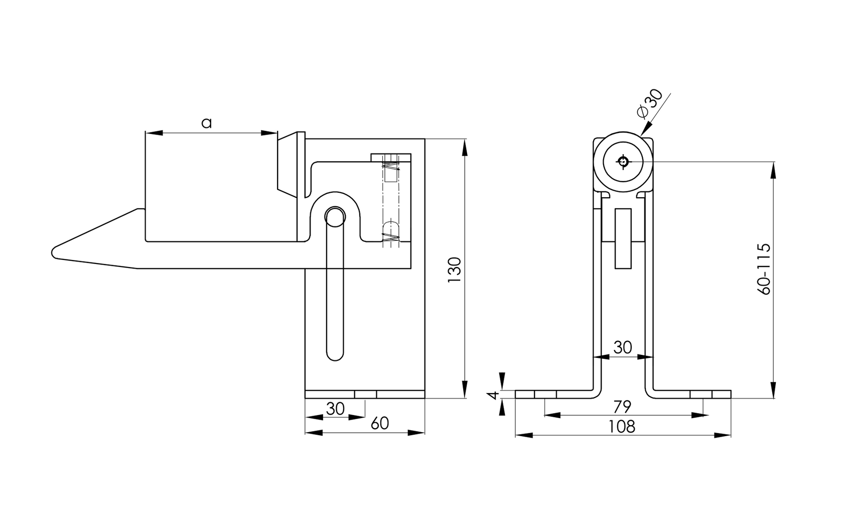 Doraz koncový, nastaviteľný, so zaistením