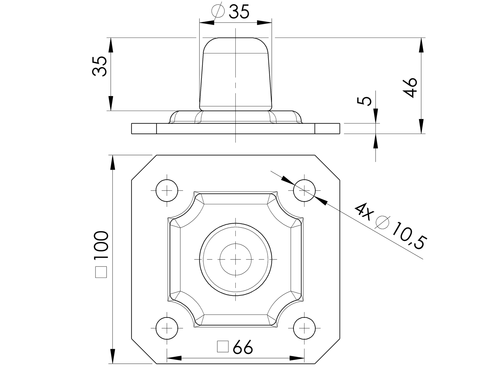 Doraz koncový s kotv.konzolou, Zn