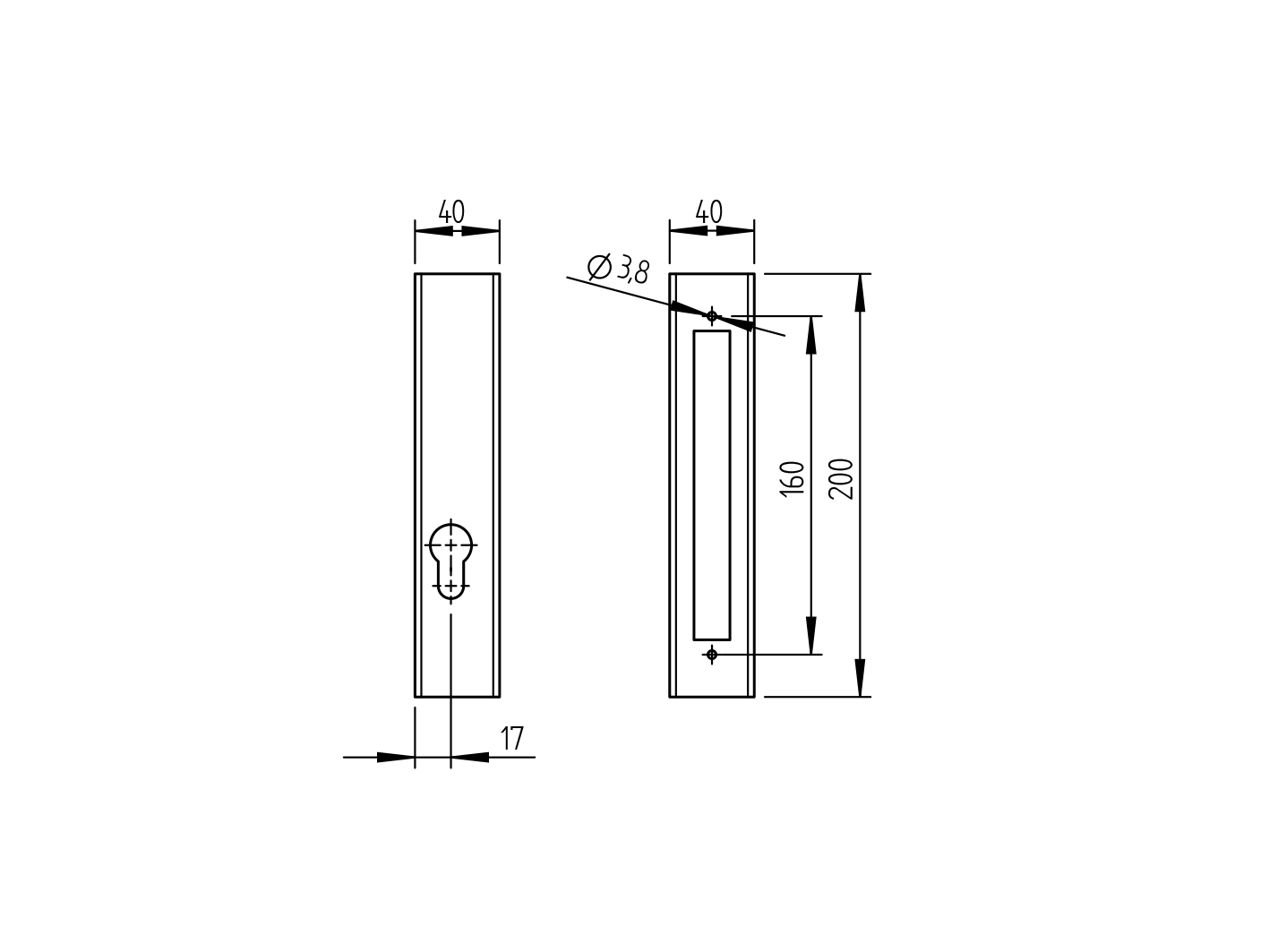 Zámková krabica k zámku H/36-20A, Inox 40x40mm