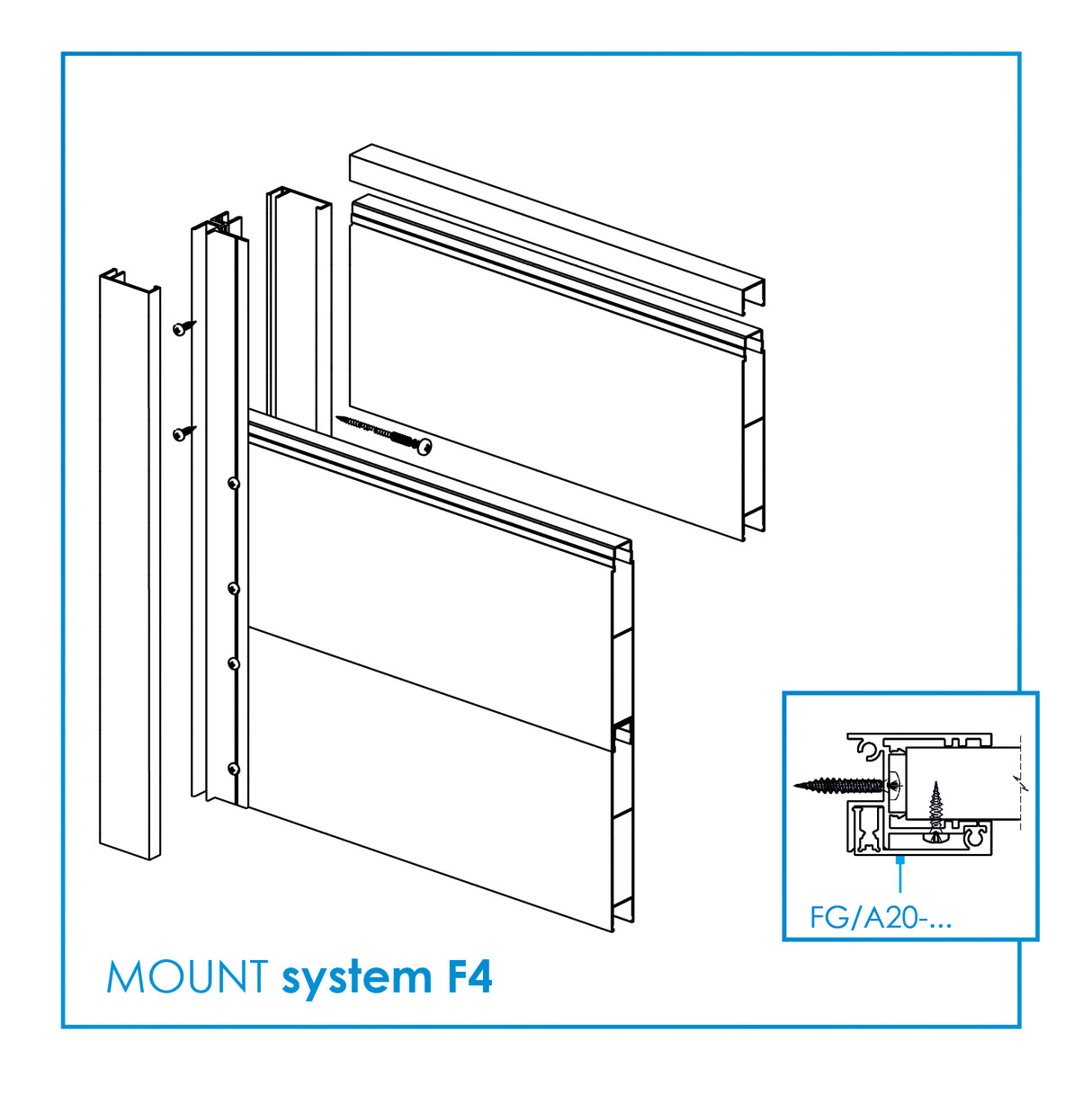 Hliníková horná ukončovacia lišta výplne FG/F20