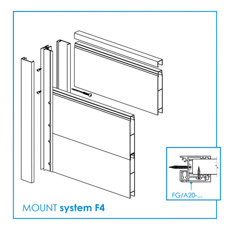Hliníková horná ukončovacia lišta výplne FG/F20