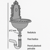Umývadlo záhradné dekor., bez kohútika 475x275x200