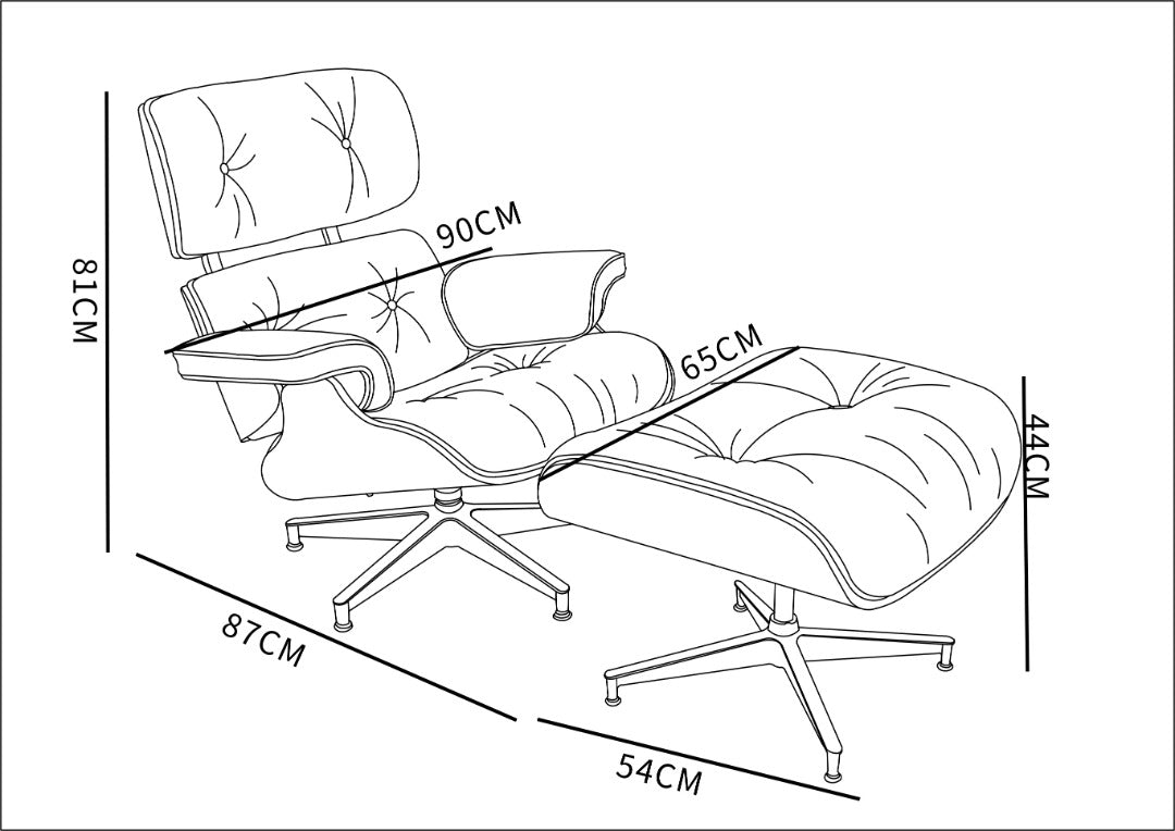 Kožené kreslo Charles & Ray Eames replika orech