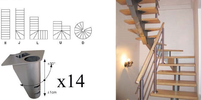 Schodisko SEGMENT NS240 V2830-2570mm, set 14x segment