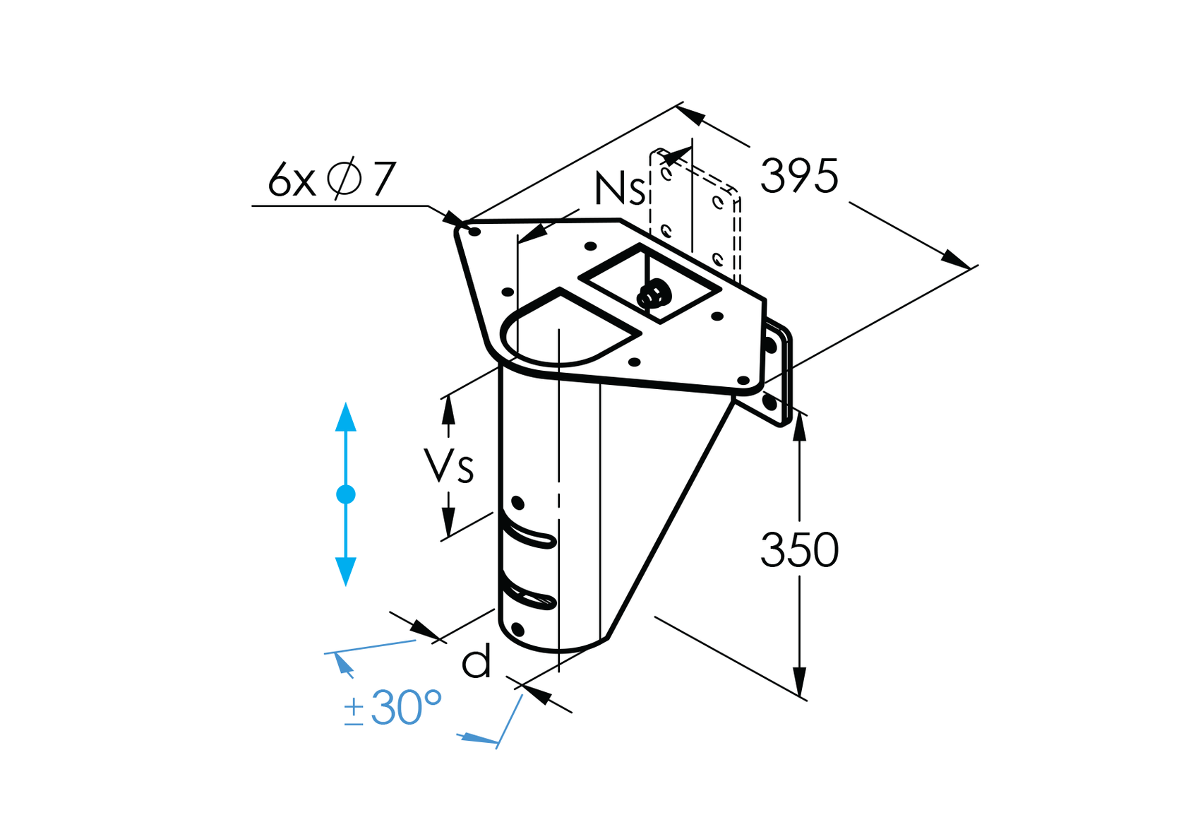 Schodisko SEGMENT NS270 výstup 349x278x395mm