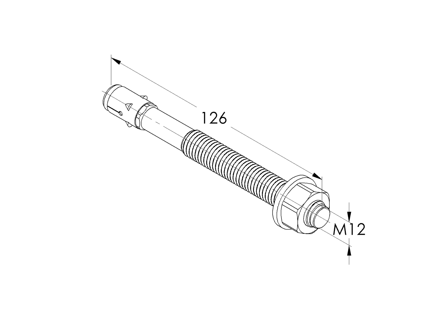 Svorníková kotva oceľová M12, d12, L124