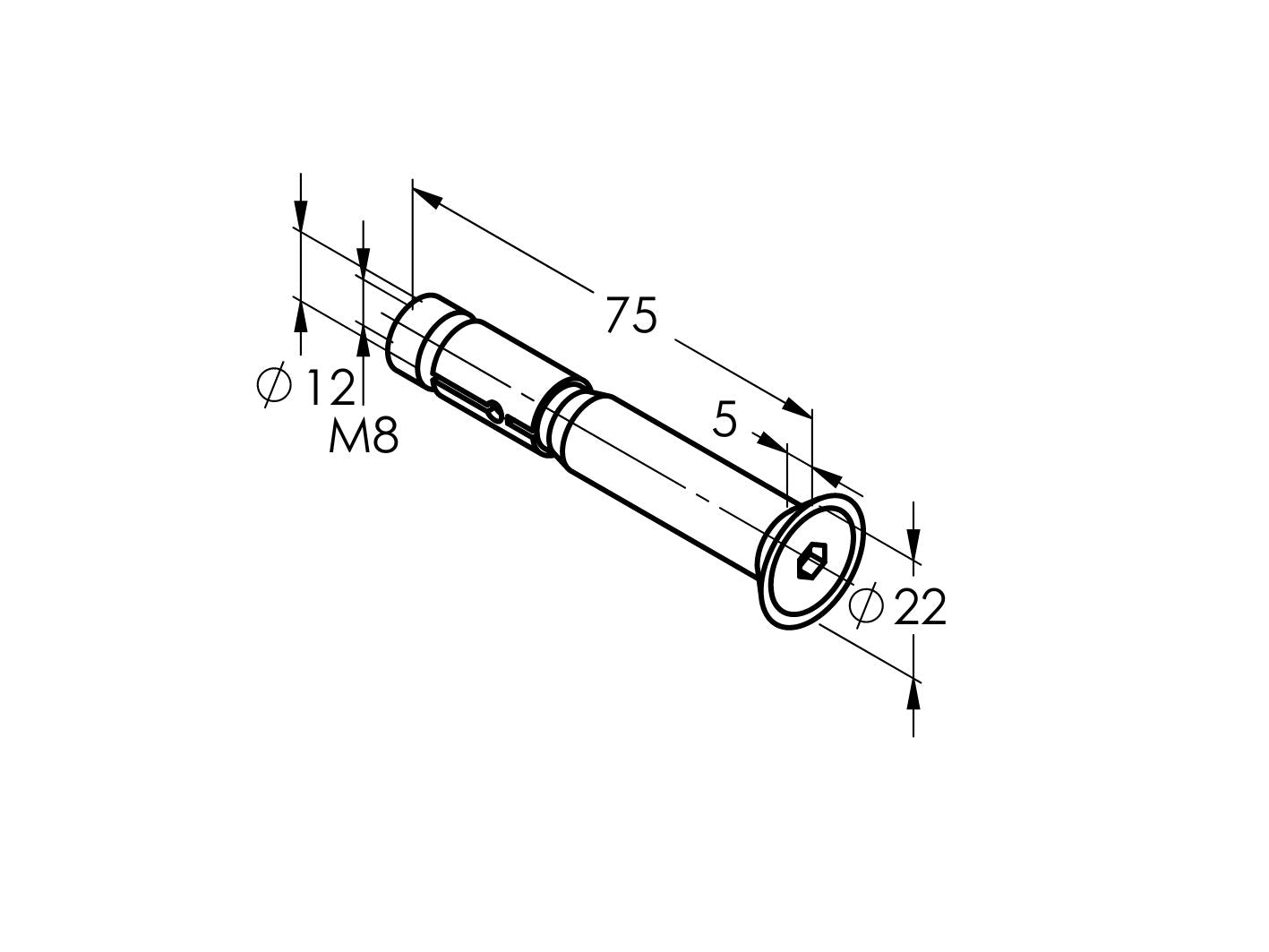 Kotva pre stredne ťažké zaťaženie so zápustnou hlavou M8