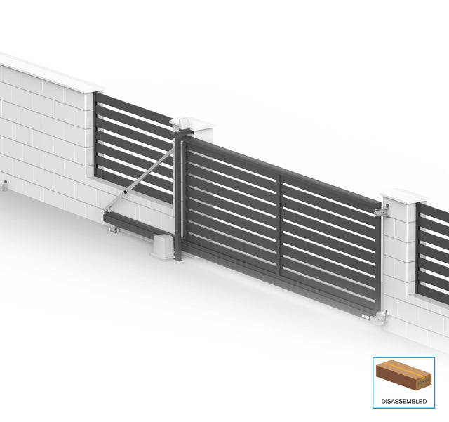 Hliníková samonosná posuvná brána 6x2,125m s výplňou 20x100 R7016