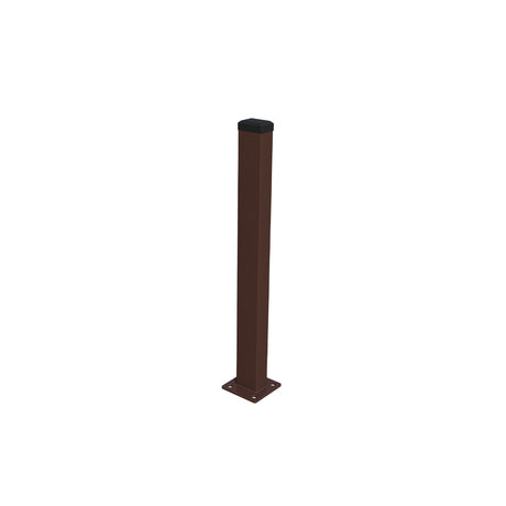Pozinkovaný stĺpik 60x40 mm s pätkou a PVC čiapkou, 1400 mm - Hnedá RAL 8017