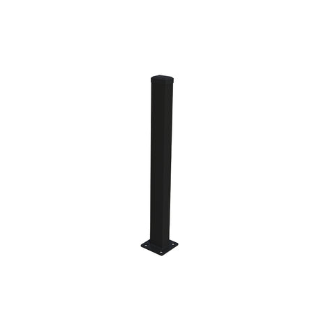 Pozinkovaný stĺpik 60x40 mm s pätkou a PVC čiapkou, 1400 mm - Čierna RAL 9005