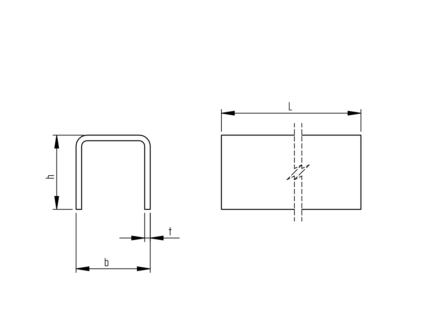 Oceľ. profilová U-profil 40x40x3mm L3m