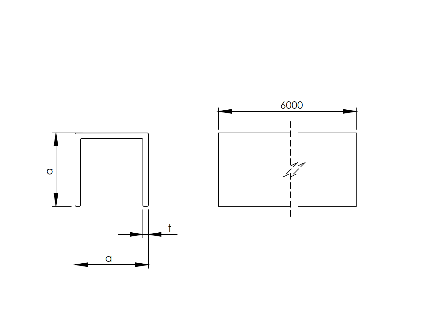 Hliníkový U-profil