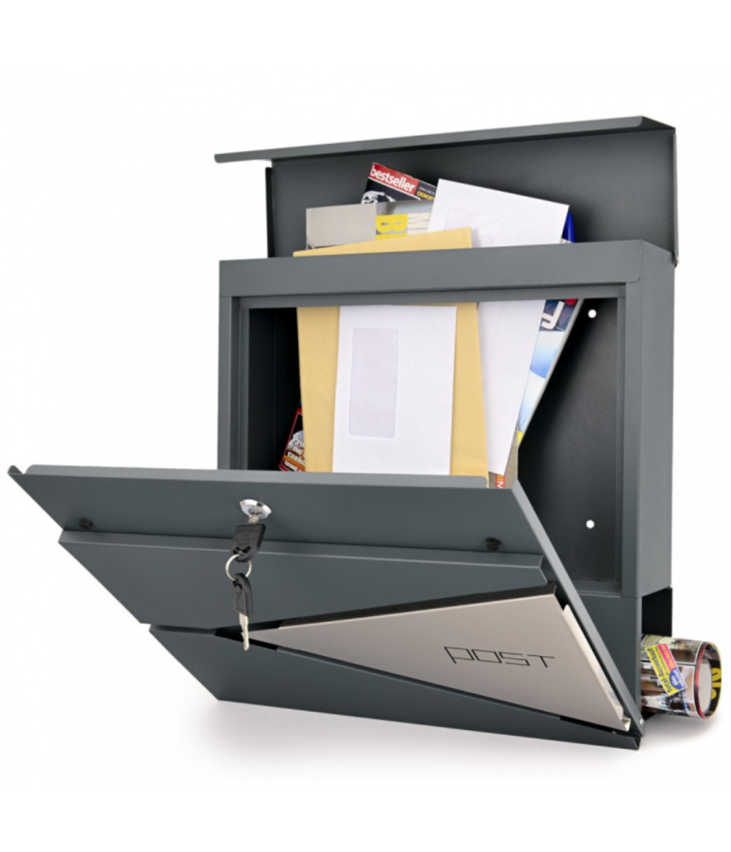 Poštová schránka, Zn + nerez, 370x370x100mm